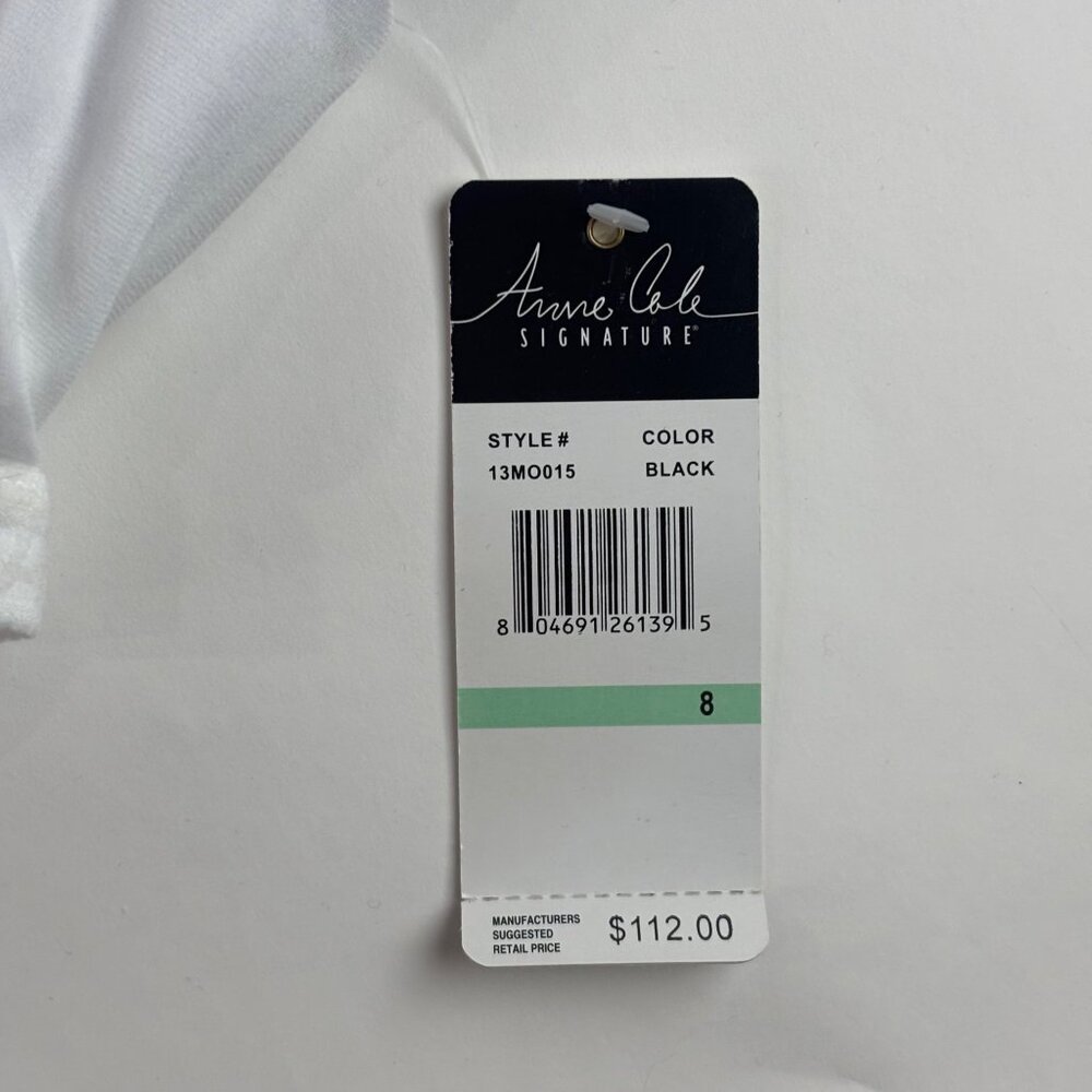 Anne Cole Signature Striped Swimsuit Womens 8 One-Shoulder Black & White Stripes - Picture 9 of 13